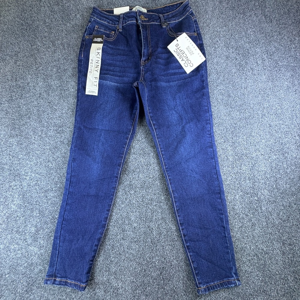 Classic Concepts Jeans Womens 27x25 Blue Denim Cotton Mid Rise Casual Skinny Fit